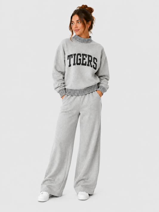 Gingham Mock Neck Sweatshirt | PRE-ORDER